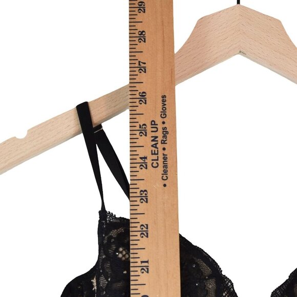 NWT Victoria Secret Black Lace Mesh Bustier Slip Size 36B Lingerie Garter Corset - Picture 6 of 9